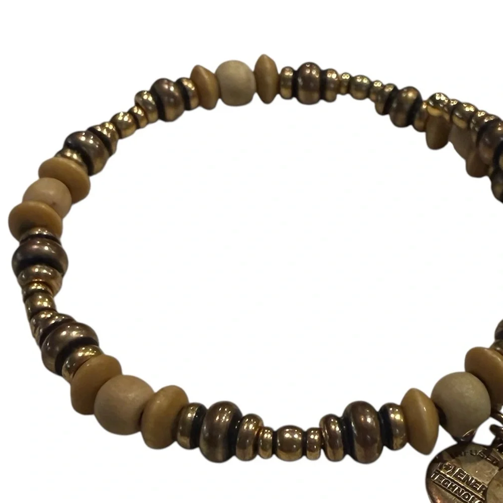 Alex and Ani Vintage Sixty-Six Dune Beaded Wrap Bangle Bracelet